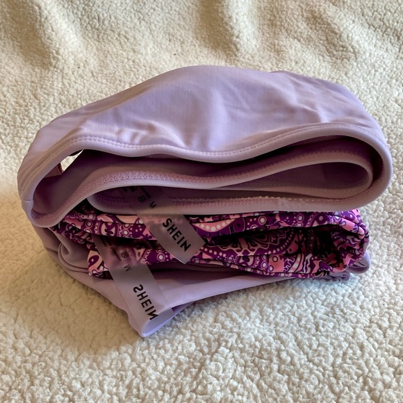 SHEIN Womens Bathing Suit LOT Tops Bottom Size Medium Purple Pink Beach Summer - Picture 2 of 10